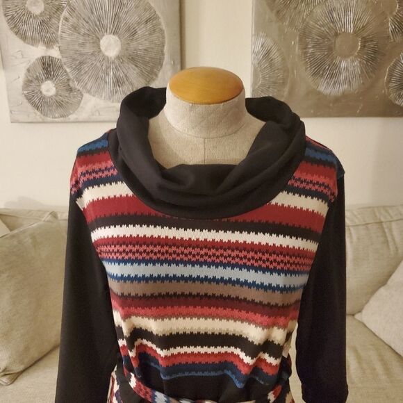 Papillon Belted Striped Sweater Dress - Picture 3 of 11